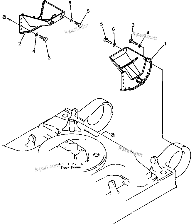 Komatsu parts book diagram for PC650SE-3 S/N 10501-UP: TRAVEL MOTOR GUARD (FOR JAPAN)(#10661-)