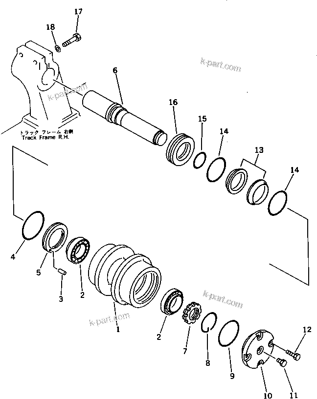 Komatsu parts book diagram for PC650SE-3 S/N 10501-UP: CARRIER ROLLER