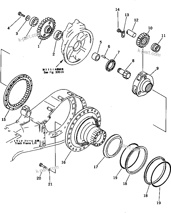 Komatsu parts book diagram for PC650SE-3 S/N 10501-UP: FINAL DRIVE CASE AND SPROCKET (2/3) (FOR JAPAN)(#10661-)