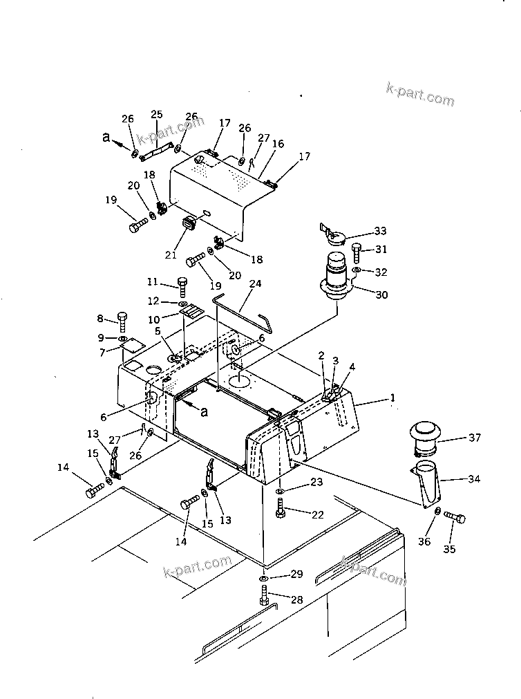 Komatsu parts book diagram for PC650SE-3 S/N 10501-UP: HOOD AND EXHAUST PIPE (SANDY AND DUSTY TERRAIN SPEC.)