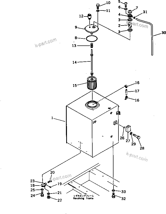 Komatsu parts book diagram for PC650SE-3 S/N 10501-UP: HYDRAULIC TANK(#10581-10815)