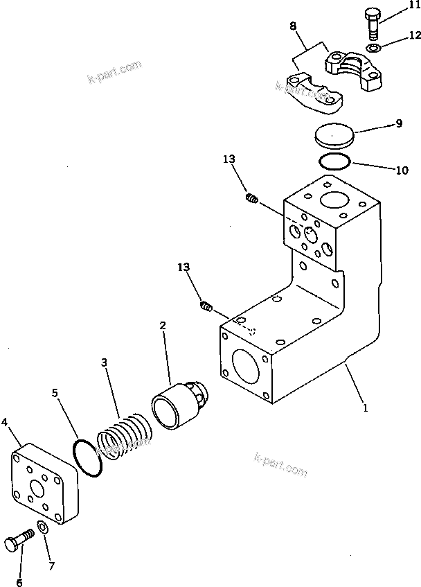 Komatsu parts book diagram for PC650SE-3 S/N 10501-UP: OIL COOLER SHORT-PASS VALVE (FOR SWING CONTROL VALVE)