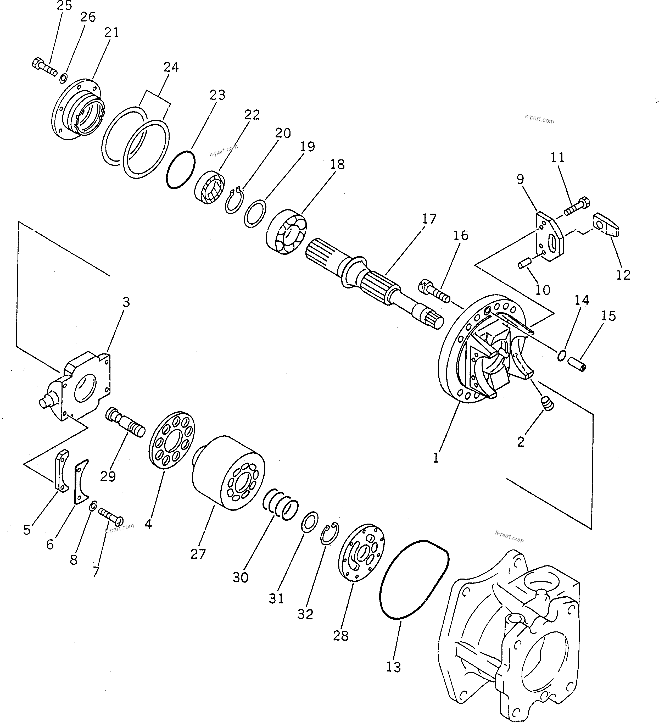 Komatsu parts book diagram for PC650SE-3 S/N 10501-UP: HYDRAULIC PUMP ? NO.1 (PUMP 2/5) (3/13)                           (WITH 3-STAGE SELECTOR MODE OLSS)