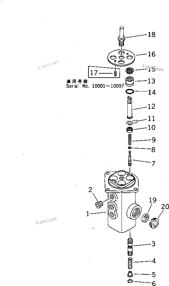 Komatsu parts book diagram for PC650SE-3 S/N 10501-UP: PPC VALVE (FOR TRAVEL)
