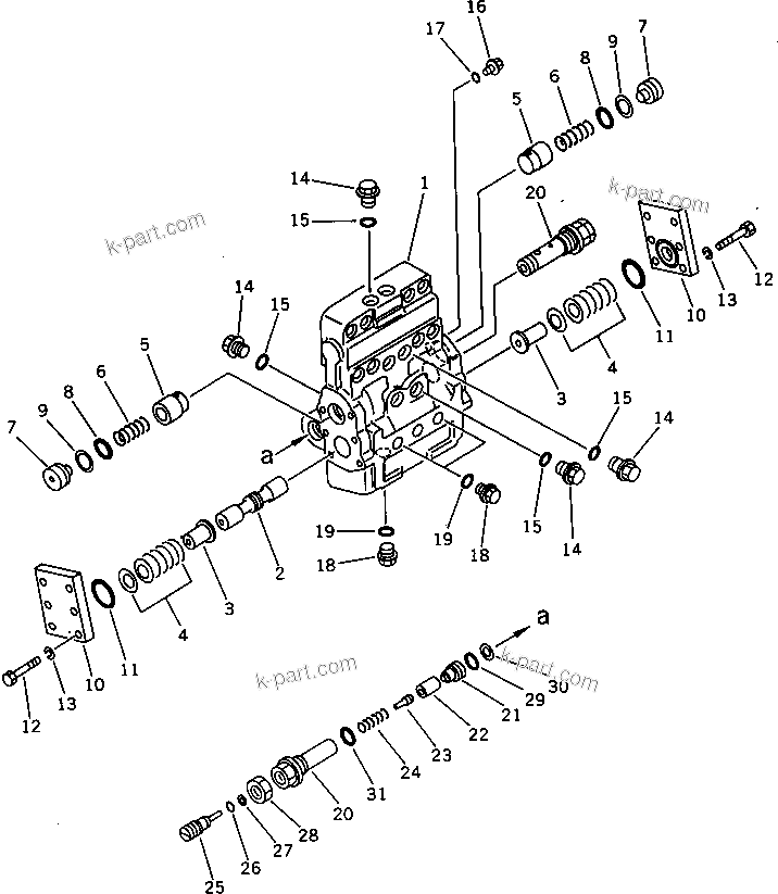 Komatsu parts book diagram for PC650SE-3 S/N 10501-UP: TRAVEL BRAKE VALVE (FOR JAPAN)(#10501-10660)