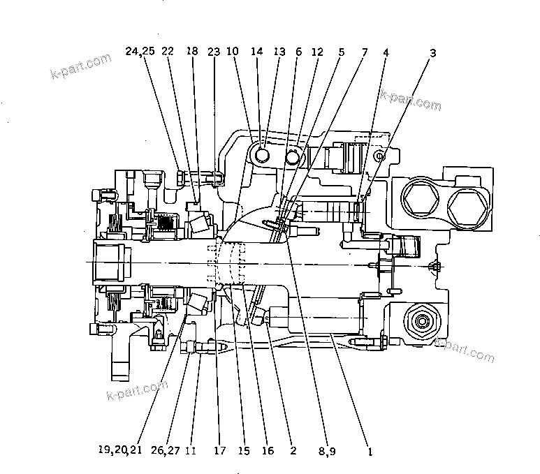 Komatsu parts book diagram for PC650SE-3 S/N 10501-UP: TRAVEL MOTOR (2/4) (FOR JAPAN)(#10661-)