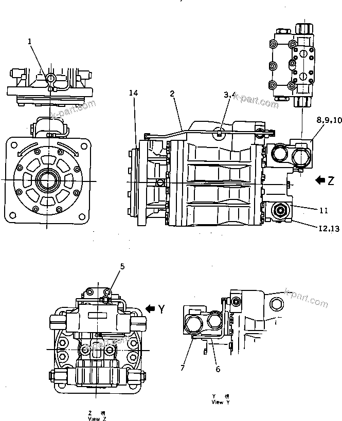 Komatsu parts book diagram for PC650SE-3 S/N 10501-UP: TRAVEL MOTOR (4/4) (FOR JAPAN)(#10661-)