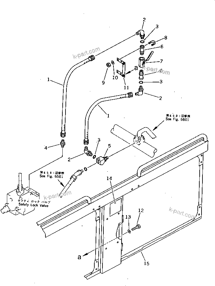 Komatsu parts book diagram for PC650SE-3 S/N 10501-UP: HYDRAULIC PUMP DRAIN PIPING (FOR COLD WEATHER SPEC.)(#10501-10585)
