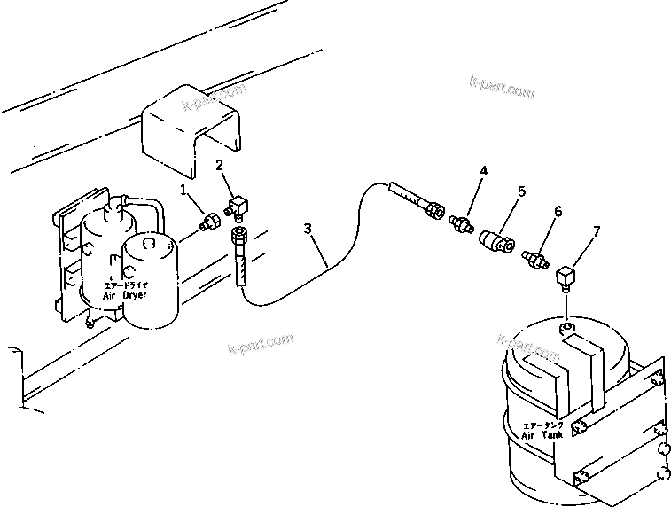Komatsu parts book diagram for PC650SE-3 S/N 10501-UP: AIR PIPING (2/3) (WITH AIR DRYER)