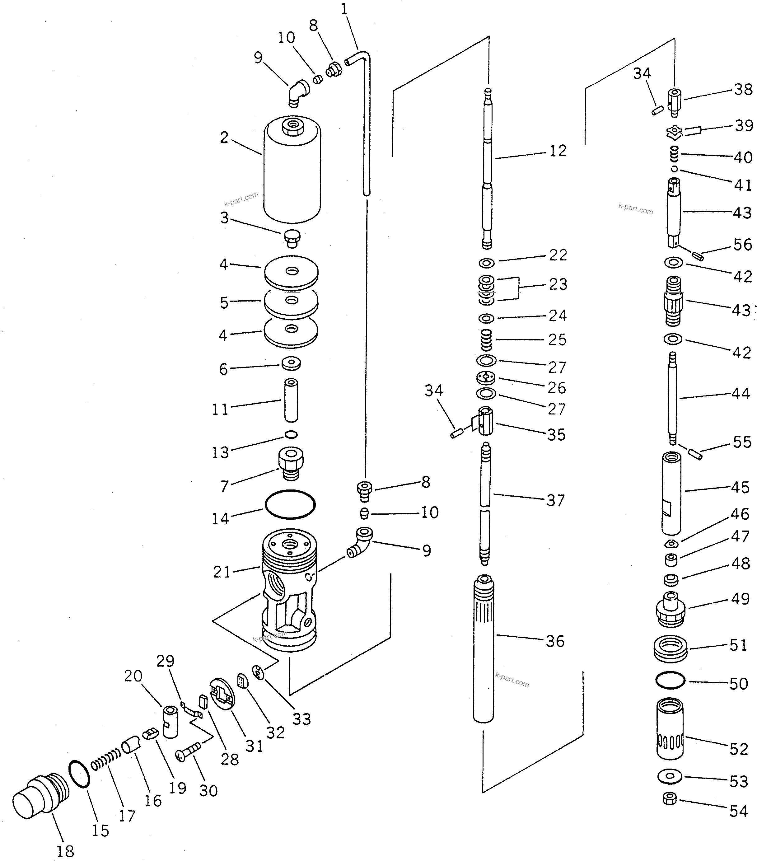 Komatsu parts book diagram for PC650SE-3 S/N 10501-UP: GREASE PUMP(#10501-10767)