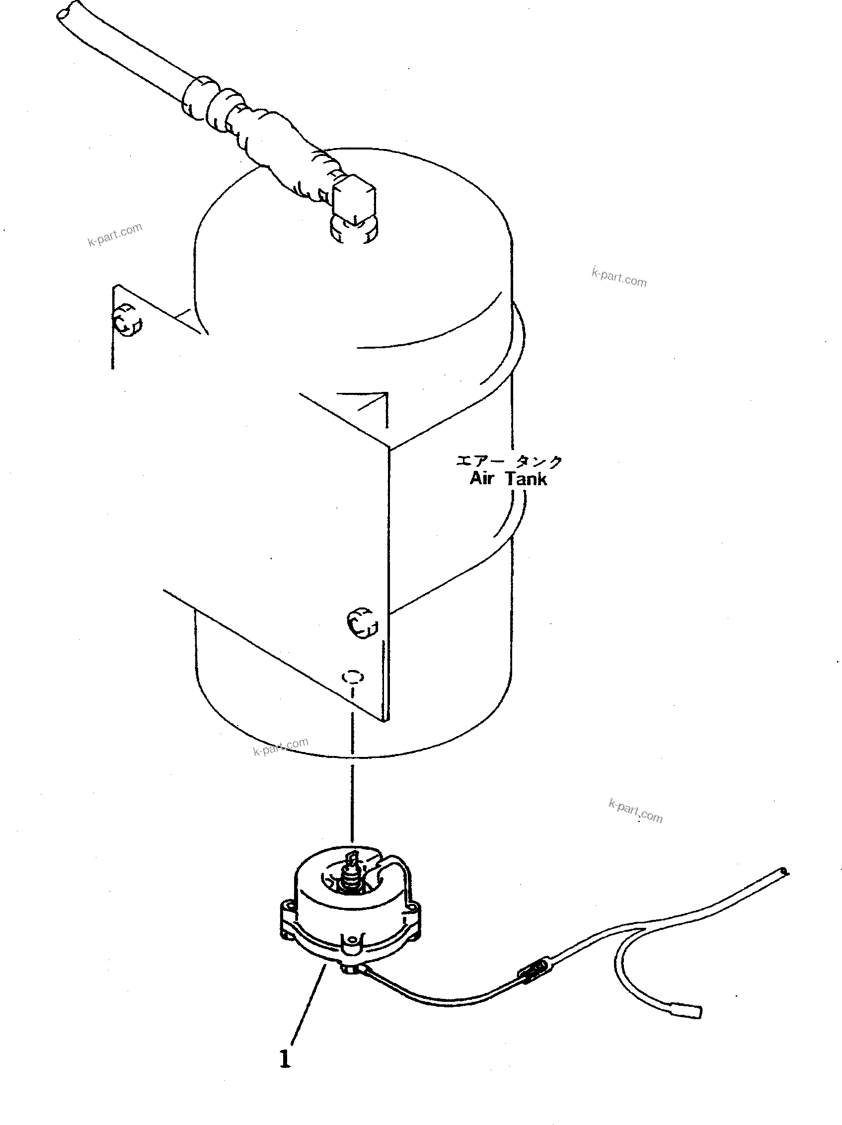 Komatsu parts book diagram for PC650SE-3 S/N 10501-UP: AUTO DRAIN VALVE (FOR AIR TANK)