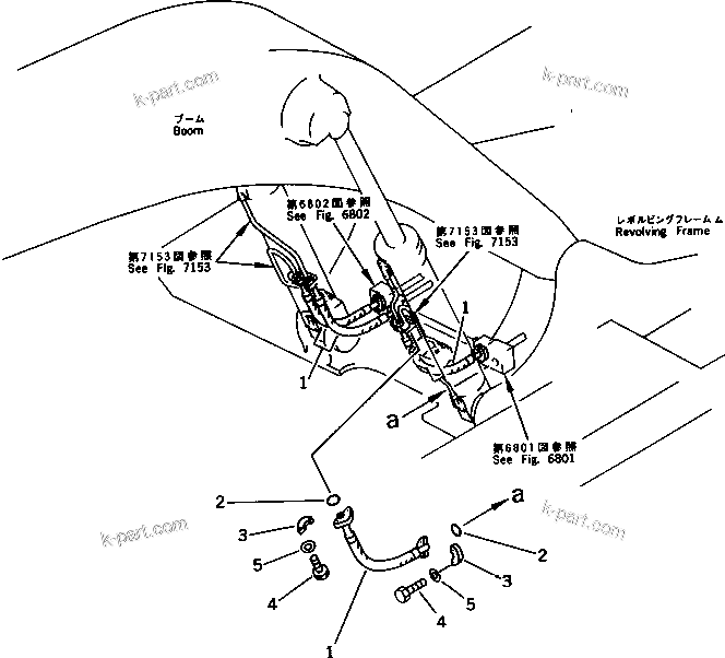 Komatsu parts book diagram for PC650SE-3 S/N 10501-UP: BOOM CYLINDER PIPING (FOR CYLINDER LOCK VALVE) (1/3)
