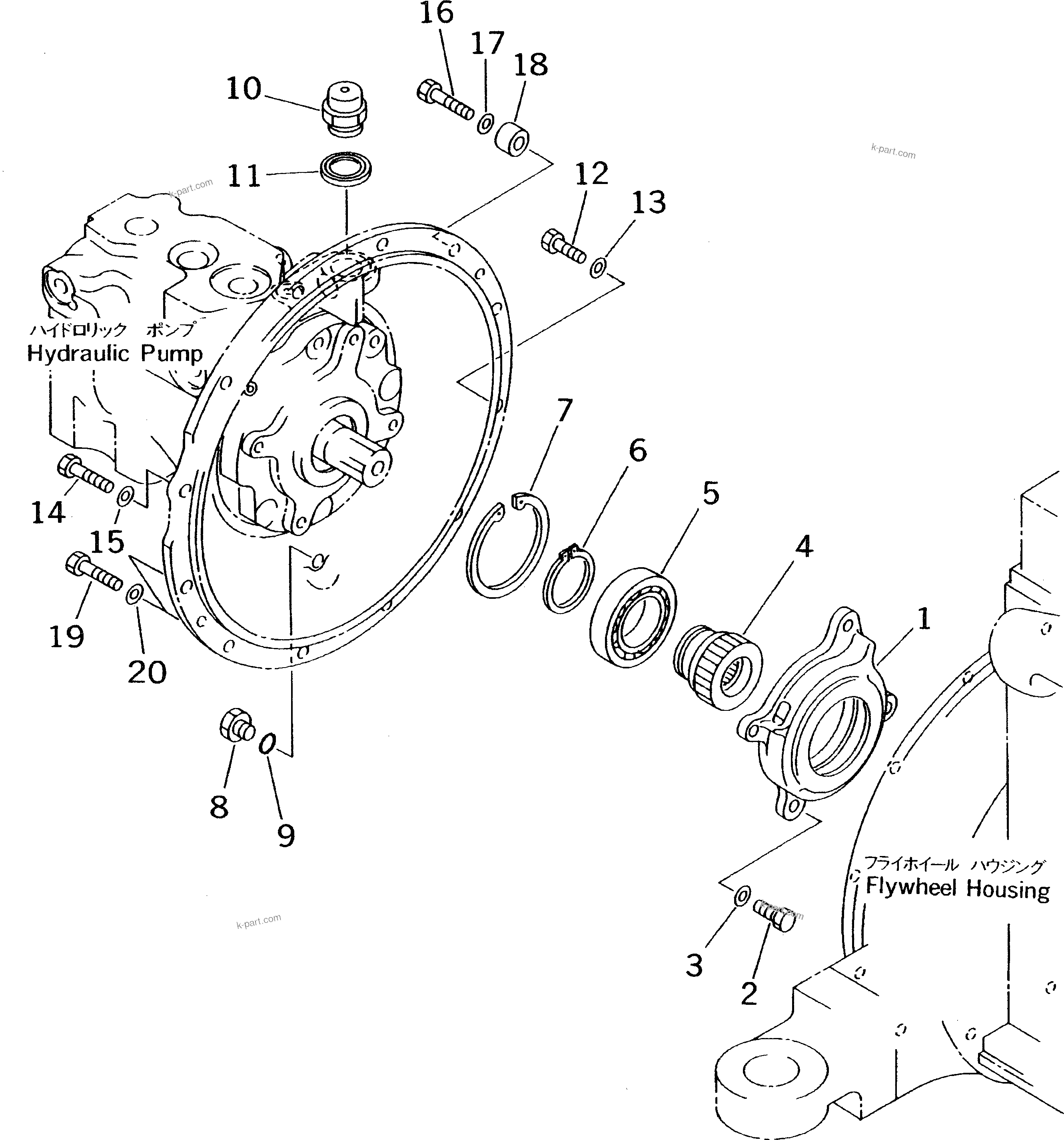 Komatsu parts book diagram for PC70-7E-B S/N 45001-UP: DUMPER(#45001-52373)