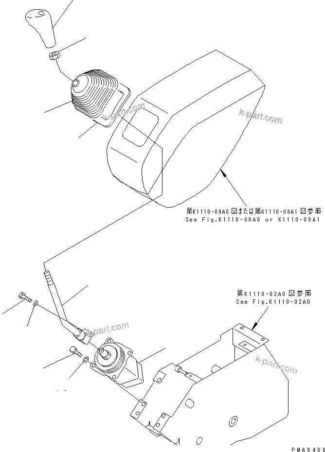 Komatsu parts book diagram for PC70-7E-B S/N 45001-UP: FLOOR FRAME (LEVER L.H.) (FOR ONE-TOUCH DECEL)(#45001-52373)