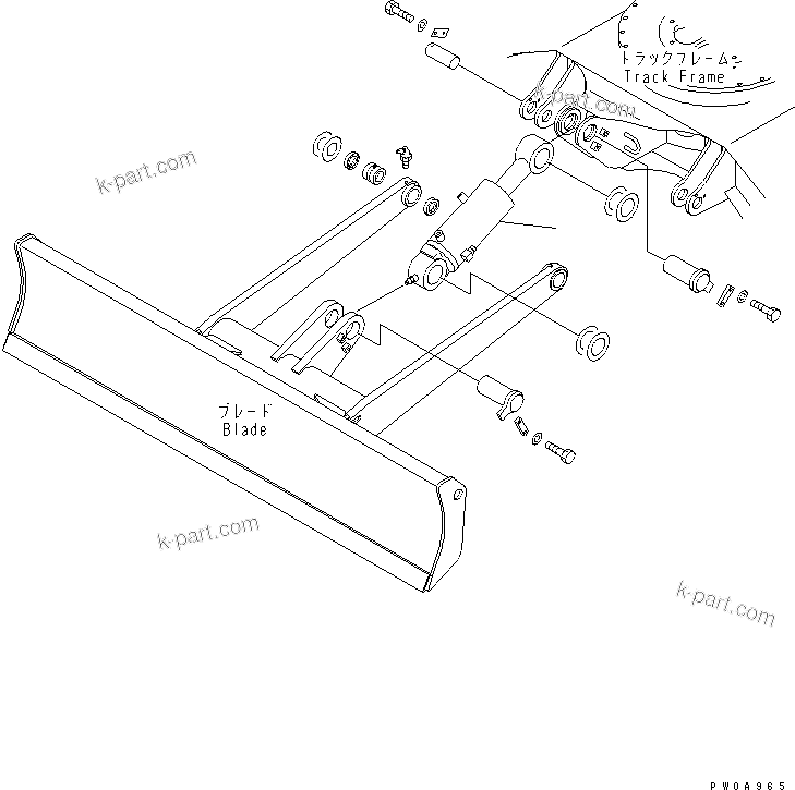 Komatsu parts book diagram for PC70-7E-B S/N 45001-UP: BLADE CYLINDER