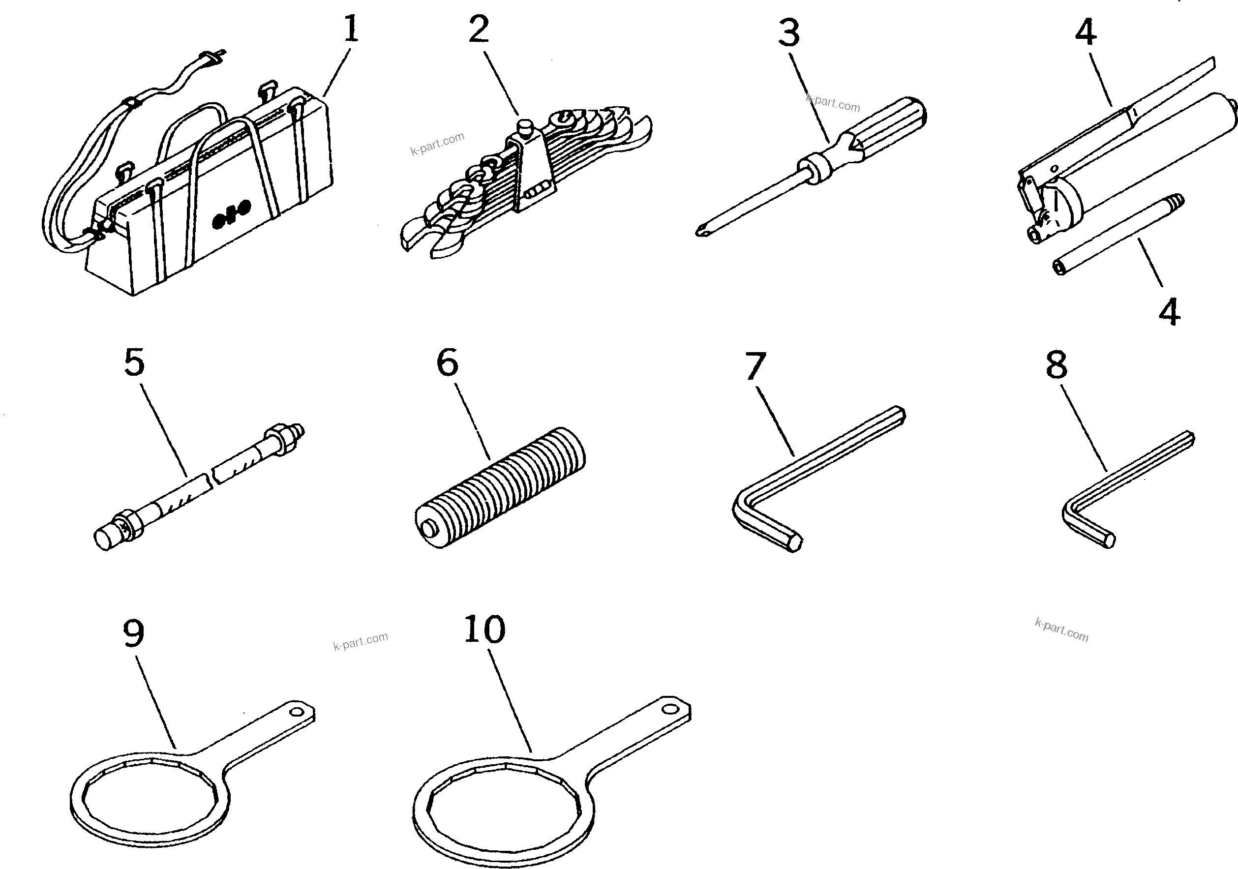 Komatsu parts book diagram for PC70-7E-B S/N 45001-UP: TOOL (FOR RUBBER SHOE)(#45001-52373)
