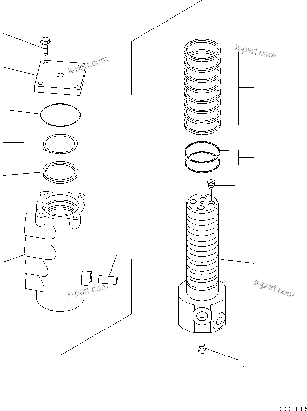 Komatsu parts book diagram for PC70-7E-B S/N 45001-UP: SWIVEL JOINT (INNER PARTS) (BLADE SPEC.)(#54590-55946)