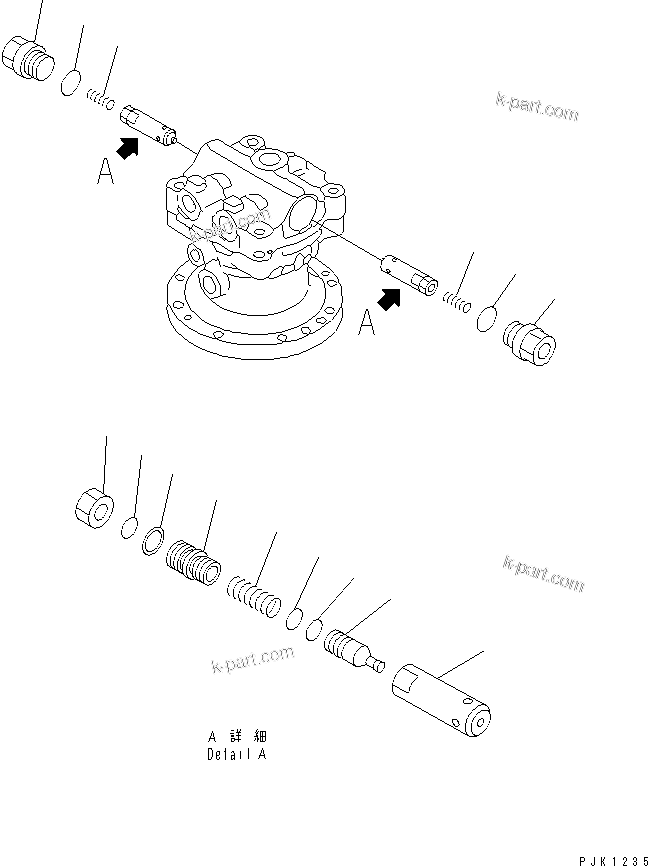 Komatsu parts book diagram for PC70-7E-B S/N 45001-UP: SWING MOTOR (2/2)(#45001-59578)