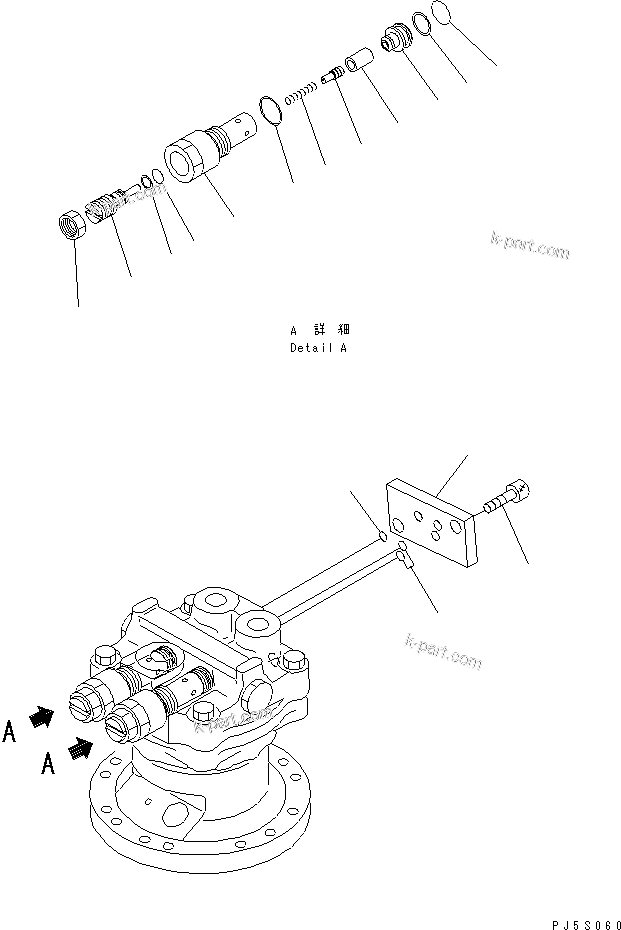 Komatsu parts book diagram for PC70-7E-B S/N 45001-UP: SWING MOTOR (2/2)(#59579-)