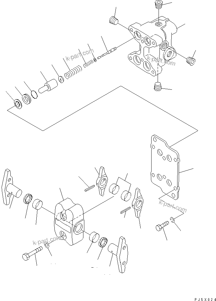 Komatsu parts book diagram for PC70-7E-B S/N 45001-UP: PPC VALVE (FOR TRAVEL)(#45001-47899)