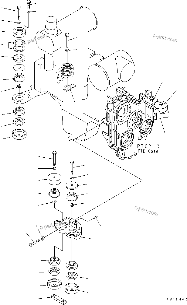 Komatsu parts book diagram for PC750SE-6 S/N 10001-UP (For North America): ENGINE MOUNTING(#11001-)