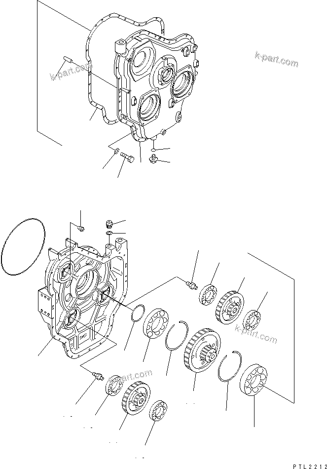 Komatsu parts book diagram for PC750SE-6 S/N 10001-UP (For North America): POWER TAKE OFF(#11001-)