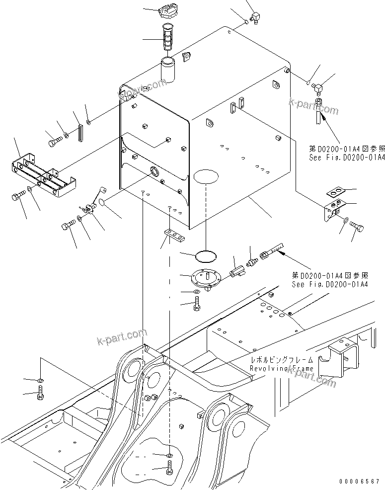 Komatsu parts book diagram for PC750SE-6 S/N 10001-UP (For North America): FUEL TANK(#11001-)