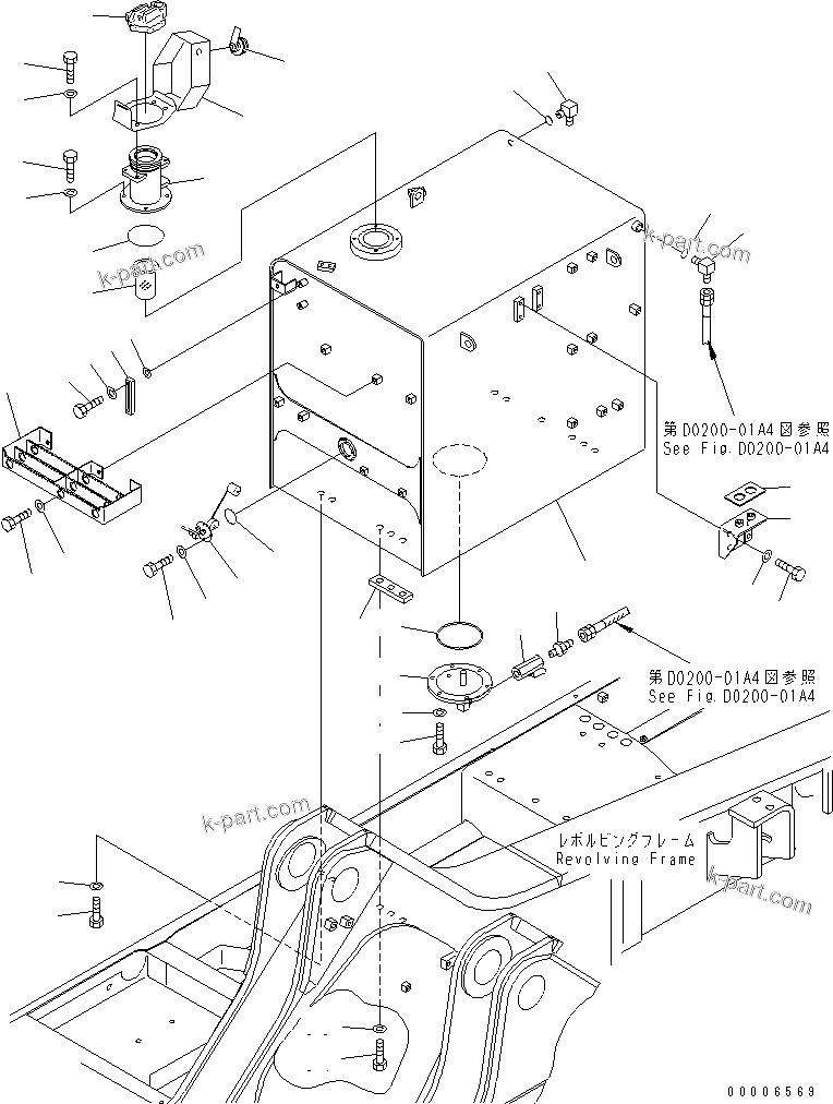 Komatsu parts book diagram for PC750SE-6 S/N 10001-UP (For North America): FUEL TANK (SANDY AND DUSTY TERRAIN  ?COLD WEATHER A SPEC.)(#11001-)