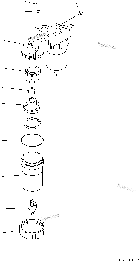 Komatsu parts book diagram for PC750SE-6 S/N 10001-UP (For North America): FUEL LINES (INNER PARTS) (WITH WATER SEPARATOR)(#11001-11080)