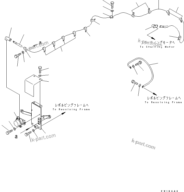 Komatsu parts book diagram for PC750SE-6 S/N 10001-UP (For North America): WIRING (STARTING HARNESS)(#11001-)