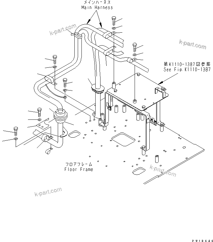 Komatsu parts book diagram for PC750SE-6 S/N 10001-UP (For North America): WIRING (CLAMP)(#11001-)
