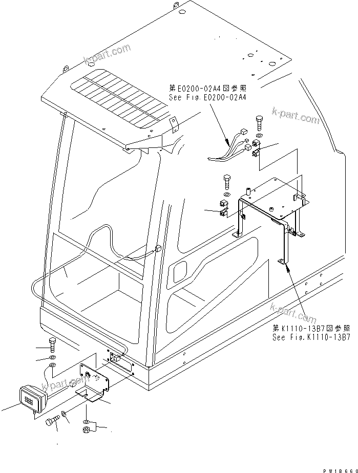 Komatsu parts book diagram for PC750SE-6 S/N 10001-UP (For North America): FLASH LIGHT(#11001-)