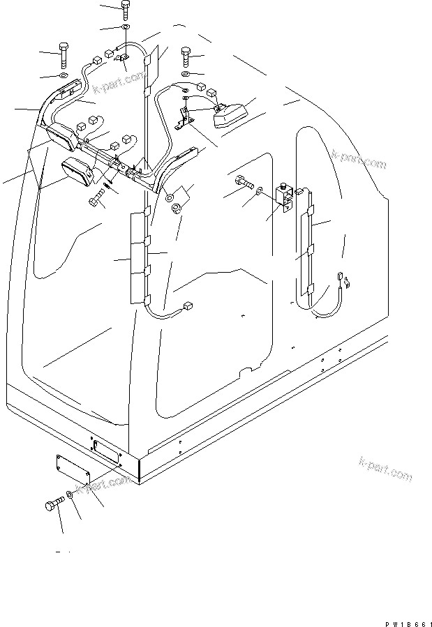 Komatsu parts book diagram for PC750SE-6 S/N 10001-UP (For North America): ADDITIONAL WORK LAMP(#11001-)