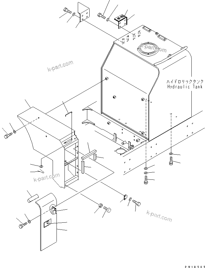 Komatsu parts book diagram for PC750SE-6 S/N 10001-UP (For North America): HYDRAULIC TANK (PARTITION)(#11001-)