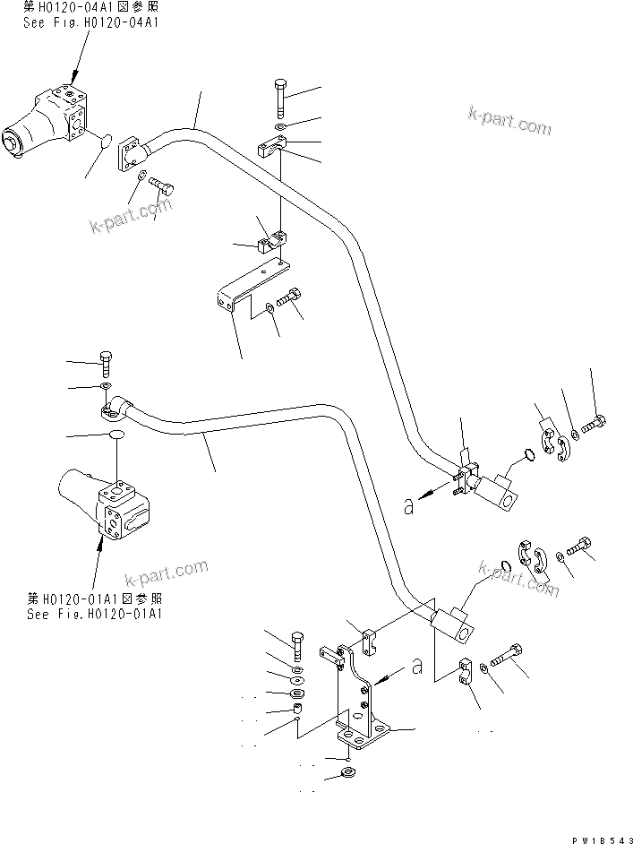 Komatsu parts book diagram for PC750SE-6 S/N 10001-UP (For North America): DELIVERY PIPING (PIPING)(#11001-)