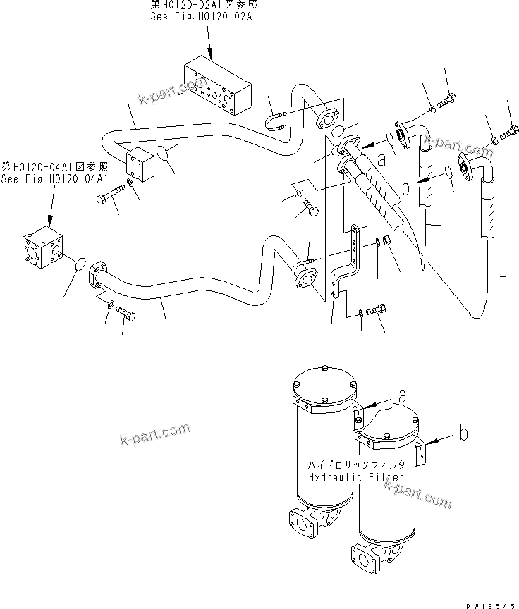 Komatsu parts book diagram for PC750SE-6 S/N 10001-UP (For North America): MAIN VALVE RETURN PIPING (HOSE)(#11001-)