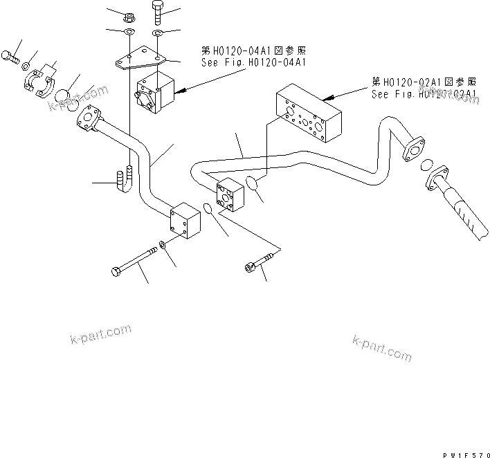 Komatsu parts book diagram for PC750SE-6 S/N 10001-UP (For North America): BUCKET CHECK VALVE (RETURN LINE) (1 ACTUATOR) (COMPONENT)(#11001-)