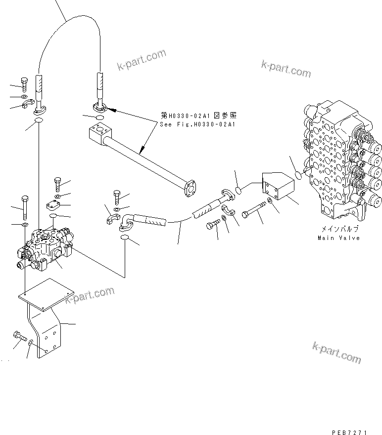 Komatsu parts book diagram for PC750SE-6 S/N 10001-UP (For North America): SERVICE VALVE(#10053-10999)