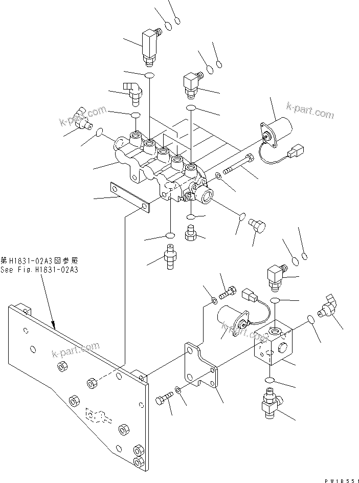 Komatsu parts book diagram for PC750SE-6 S/N 10001-UP (For North America): SOLENOID VALVE (VALVE)(#11001-)