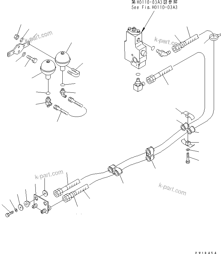 Komatsu parts book diagram for PC750SE-6 S/N 10001-UP (For North America): PPC PUMP LINE(#11001-)