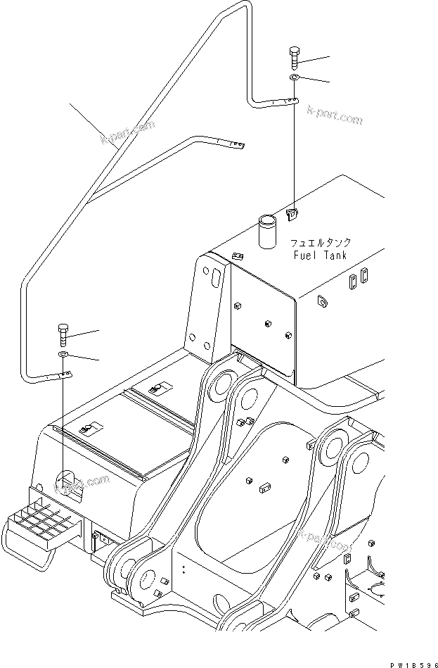Komatsu parts book diagram for PC750SE-6 S/N 10001-UP (For North America): HANDRAIL (RIGHT CASE)(#11001-)