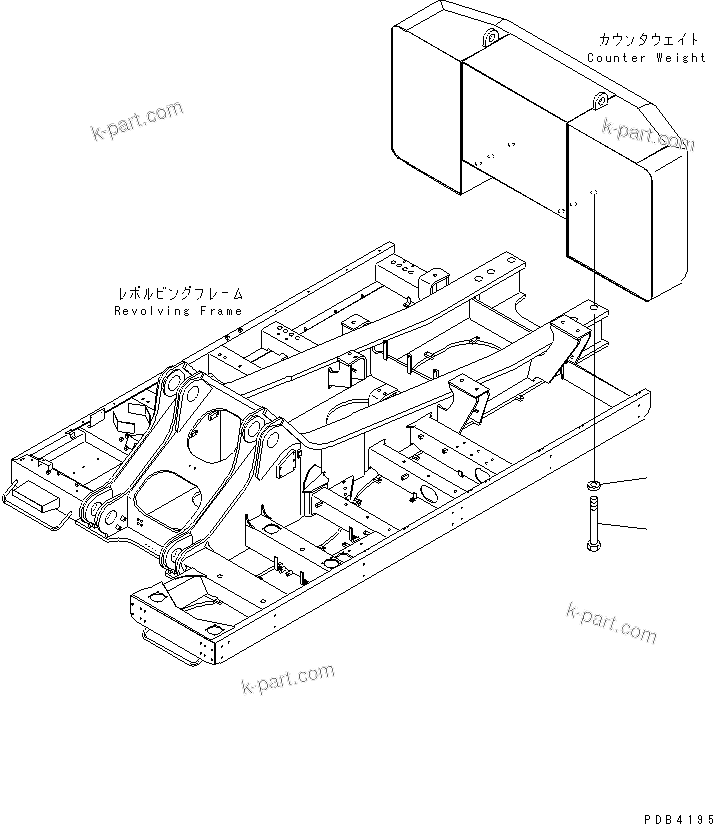 Komatsu parts book diagram for PC750SE-6 S/N 10001-UP (For North America): COUNTERWEIGHT MOUNTING