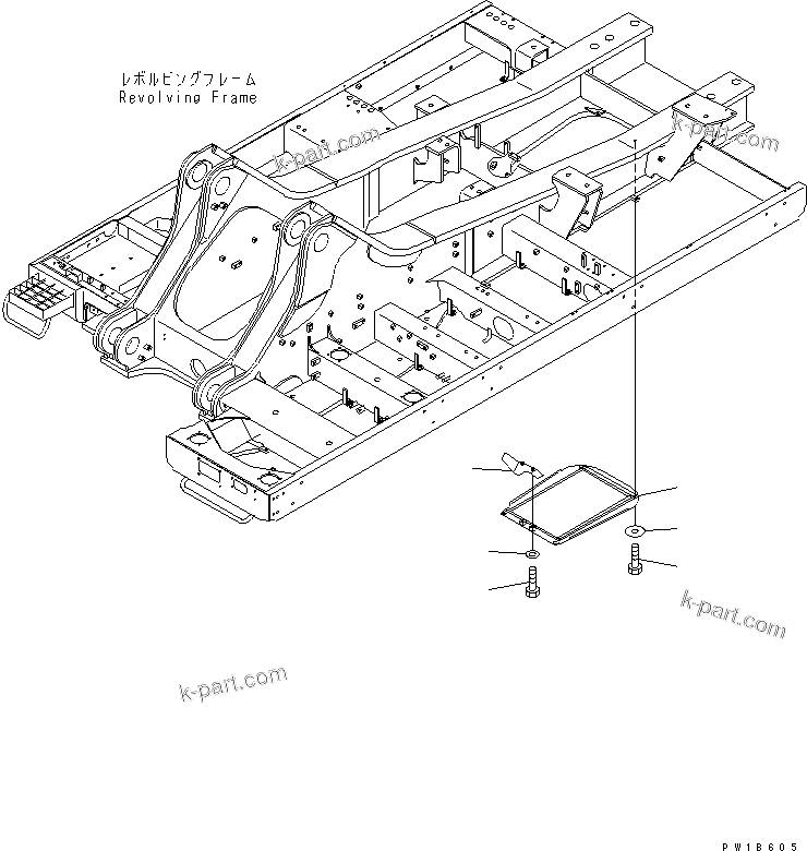 Komatsu parts book diagram for PC750SE-6 S/N 10001-UP (For North America): UNDER COVER (REVOLVING FRAME) (CENTER)(#11001-)