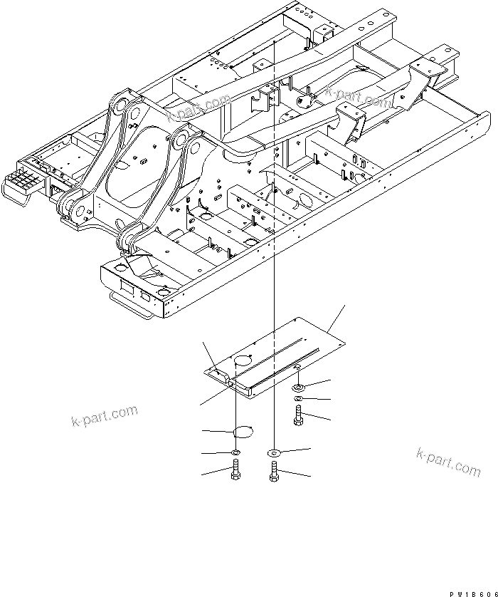 Komatsu parts book diagram for PC750SE-6 S/N 10001-UP (For North America): UNDER COVER (REVOLVING FRAME) (R.H.)(#11001-)