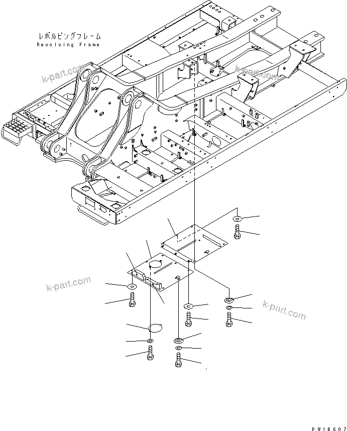 Komatsu parts book diagram for PC750SE-6 S/N 10001-UP (For North America): UNDER COVER (HEAVY DUTY) (REVOLVING FRAME) (R.H.)(#11001-)