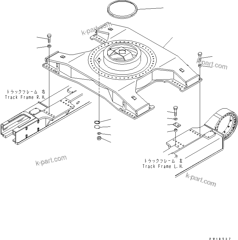 Komatsu parts book diagram for PC750SE-6 S/N 10001-UP (For North America): CENTER FRAME(#11001-11080)