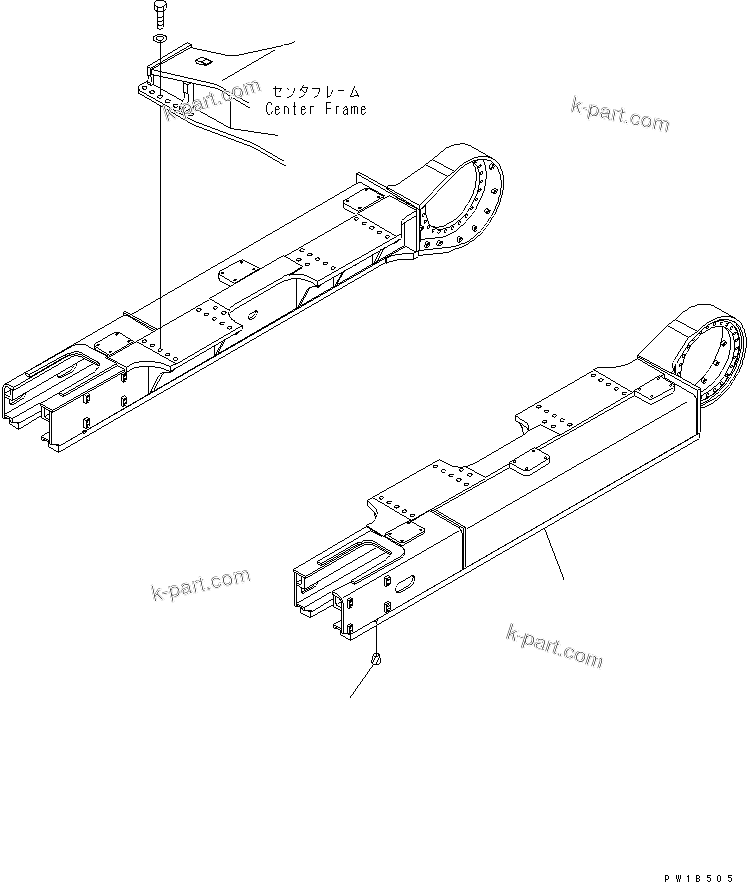 Komatsu parts book diagram for PC750SE-6 S/N 10001-UP (For North America): TRACK FRAME (L.H.)(#11001-)