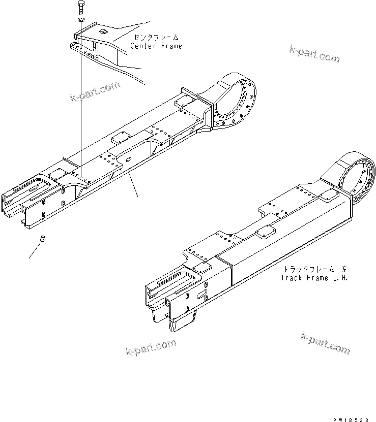 Komatsu parts book diagram for PC750SE-6 S/N 10001-UP (For North America): TRACK FRAME (R.H.)(#11001-)