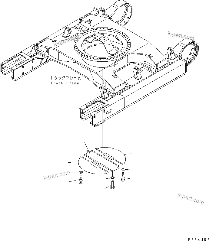 Komatsu parts book diagram for PC750SE-6 S/N 10001-UP (For North America): TRACK FRAME UNDER COVER