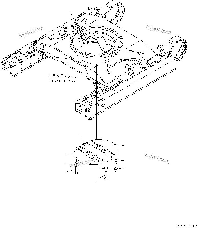Komatsu parts book diagram for PC750SE-6 S/N 10001-UP (For North America): TRACK FRAME UNDER COVER (COMPO.)